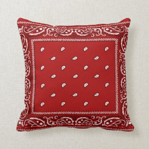 Bandanna Red Throw Pillow