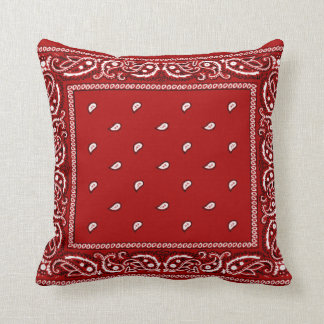 Bandanna Red Throw Pillow