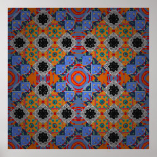 Bandanna shawl, tablecloth fabric design, silk nec poster