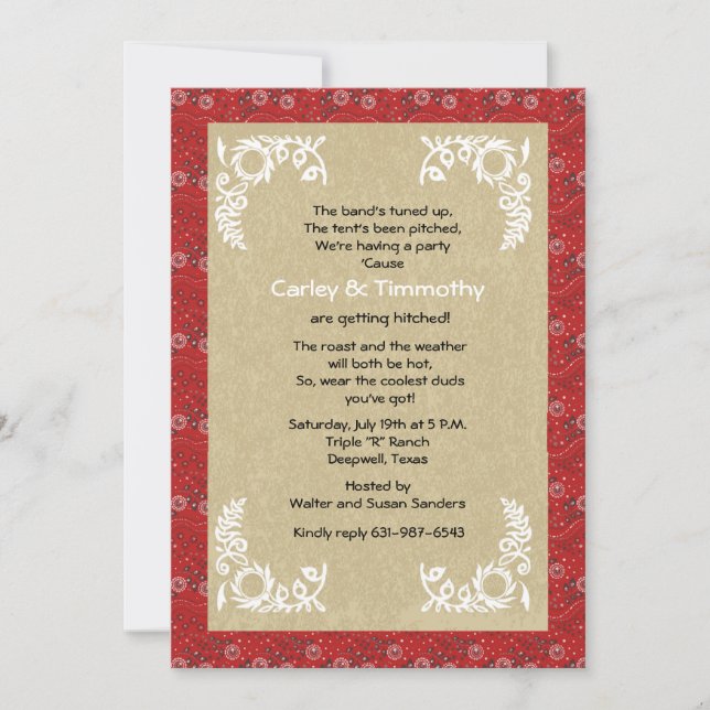Bandanna Wedding Invitation (Front)