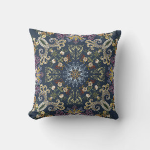 Bandanna with colourful paisley seamless pattern cushion