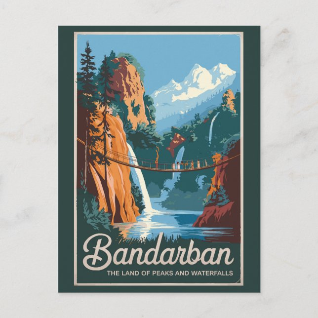 Bandarban Bangladesh Travel Art Vintage Postcard (Front)