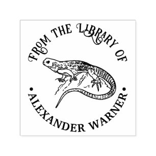 Banded Gecko Lizard Library Book Name Self-inking Stamp