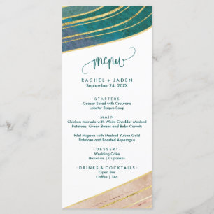 Banded Gemstone   Emerald Dinner Menu Card