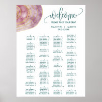 Banded Gemstone Mauve Alphabetical Seating Chart