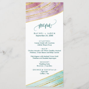 Banded Gemstone   Mauve Dinner Menu Card