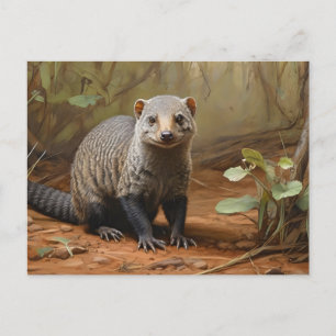 Banded Mongoose in woodland Postcard