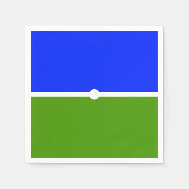 Banded Royal Blue Green Two Tone Colour Blocks Napkin (Front)