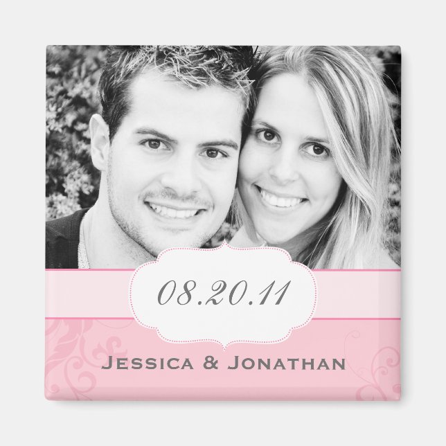 Banded Swirls Save the Date Magnet (Front)