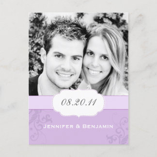 Banded Swirls Save the Date Photo Postcard