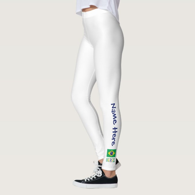 Bandeira do Brasil e Brasil Come o Nome Leggings (Left)