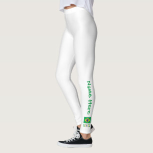Bandeira do Brasil e Brasil Come o Nome Leggings