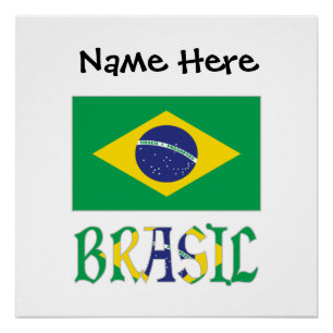 Bandeira do Brasil e Brasil Personalised  Poster