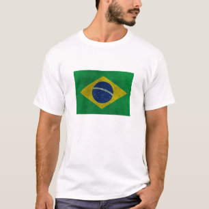 Bandeira do Brasil Estilo Envelhecida T-Shirt