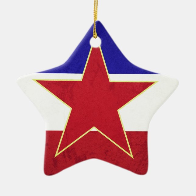 Bandeira Iugoslávia Ceramic Tree Decoration (Front)