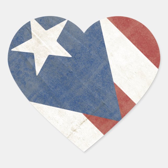 Bandeira of Porto Rico Heart Sticker (Front)