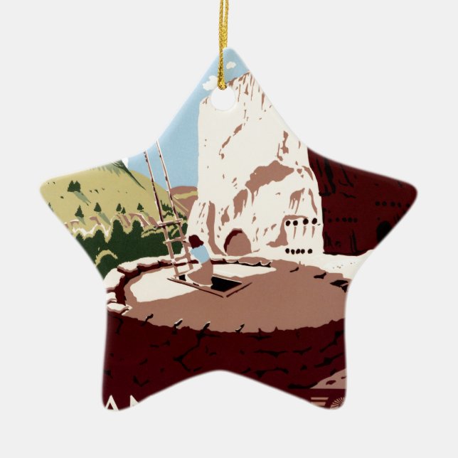 Bandelier National Monument Ceramic Tree Decoration (Front)