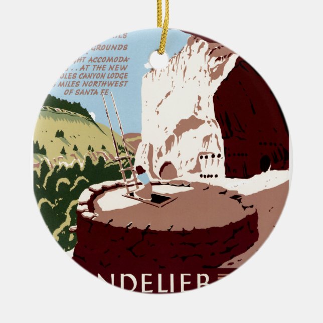 Bandelier National Monument Ceramic Tree Decoration (Front)