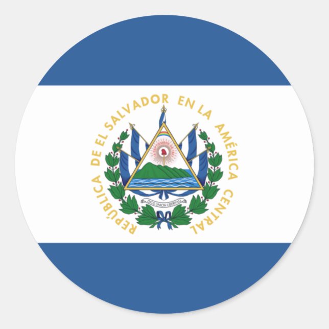 Bandera de El Salvador Classic Round Sticker (Front)