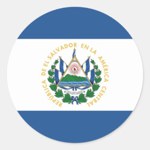 Bandera de El Salvador Classic Round Sticker