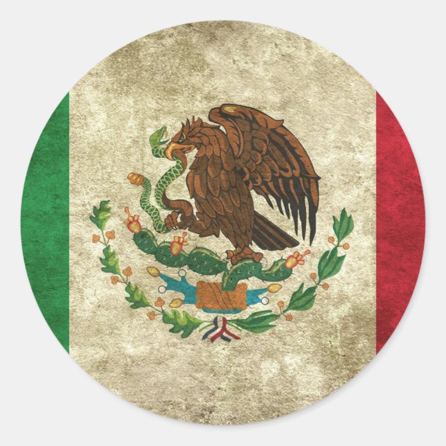 Bandera de México - Flag of Mexico Classic Round Sticker (Front)