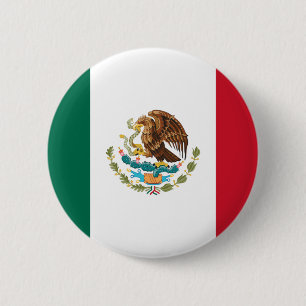 Bandera de México - Flag of Mexico - Mexican Flag 6 Cm Round Badge