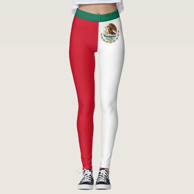 Bandera de México - Flag of Mexico - Mexican Flag Leggings (Front)