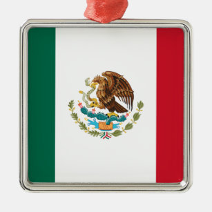 Bandera de México - Flag of Mexico - Mexican Flag Metal Tree Decoration