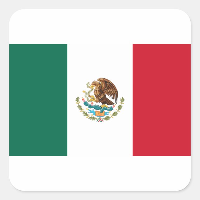 Bandera de México - Flag of Mexico - Mexican Flag Square Sticker (Front)