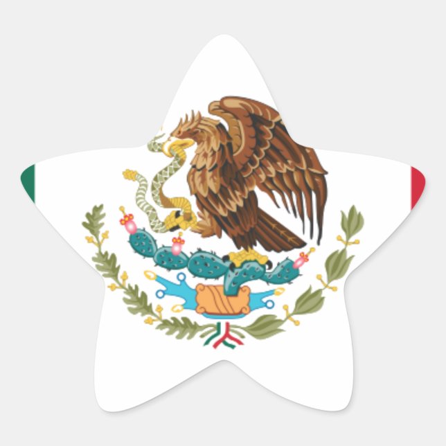 Bandera de México - Flag of Mexico - Mexican Flag Star Sticker (Front)