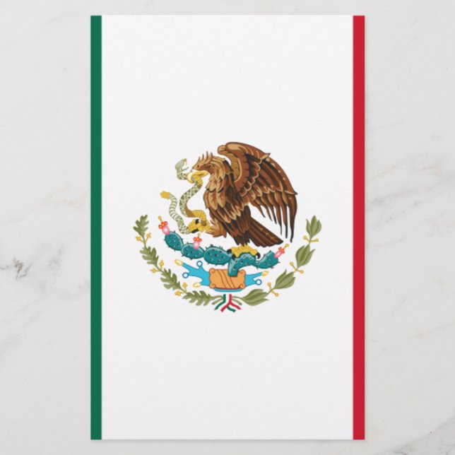 Bandera de México - Flag of Mexico - Mexican Flag Stationery (Front)