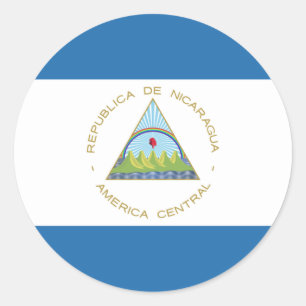 Bandera de Nicaragua Classic Round Sticker
