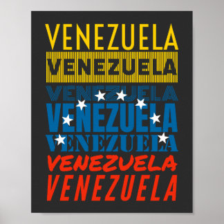 Bandera de Venezuela hecha de la palabra Venezuela Poster