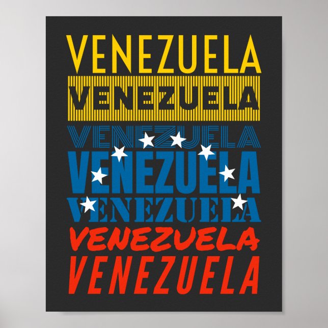 Bandera de Venezuela hecha de la palabra Venezuela Poster (Front)