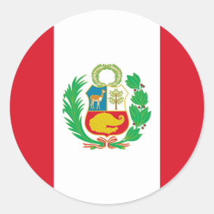 Bandera del Perú - Flag of Peru Classic Round Sticker
