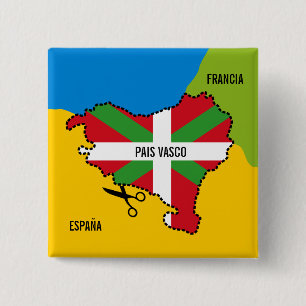 Bandera Ikurriña, independencia por el país vasc 15 Cm Square Badge