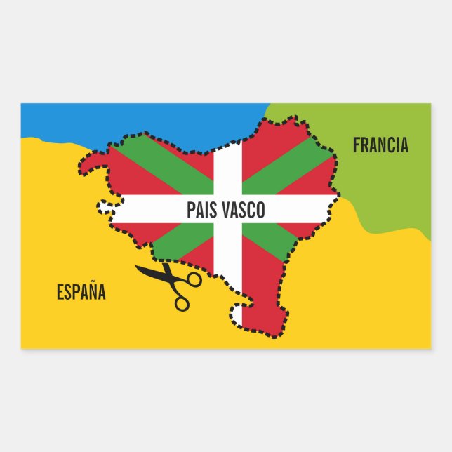 Bandera Ikurriña, independencia por el país vasco, Rectangular Sticker (Front)