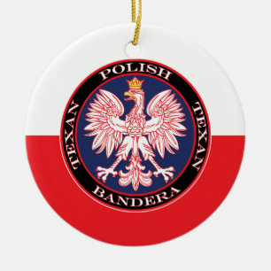 Bandera Round Polish Texan Ceramic Tree Decoration