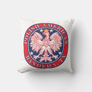 Bandera Texas Polish American Eagle Cushion