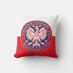 Bandera Texas Polish American Eagle Cushion