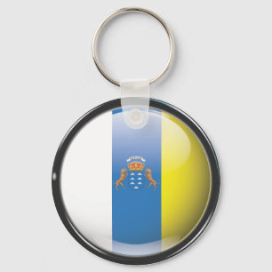 Bandera y escudo de Islas Canarias Key Ring