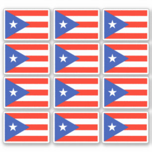 Banderas Boricua Puerto Rican Flag 6"x6" Stickers