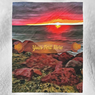 Banderas Rocky Sunset 914 Fleece Blanket