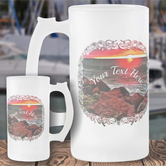 Banderas Rocky Sunset 914 Frosted Glass Beer Mug (Creator Uploaded)