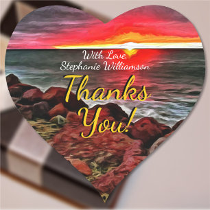 Banderas Thank You Sunset 914 Heart Sticker