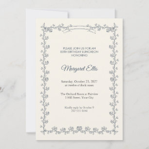 Banderole Bough 80th Birthday Invitation