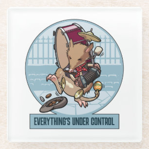 Bandicoot One Man Band Funny Gift For Busy Person Glass Coaster