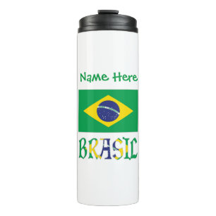Bandiera Brasil Personalised Name Thermal Tumbler