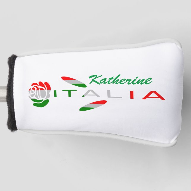 Bandiera d'Italia Rosa Personalised Golf Head Cover (Front)