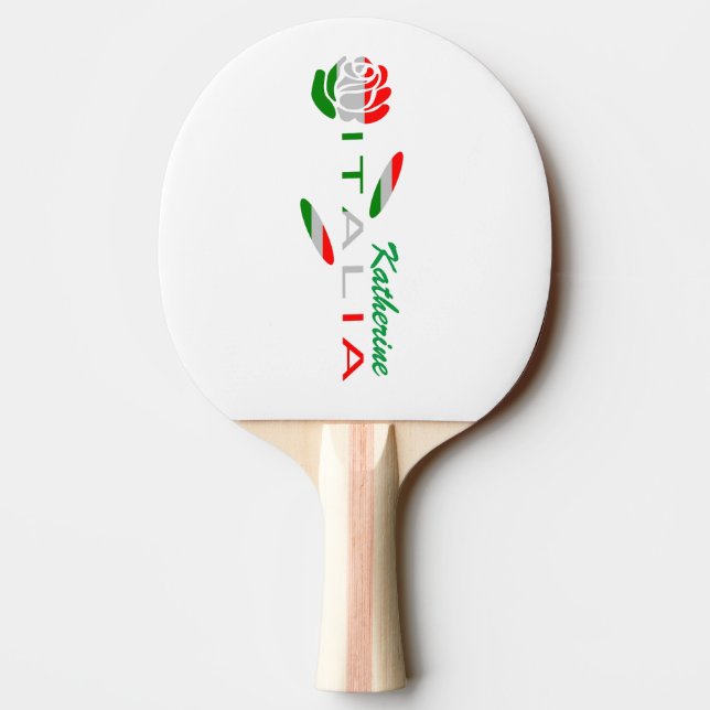 Bandiera d'Italia Rosa Personalised Ping Pong Paddle (Back)
